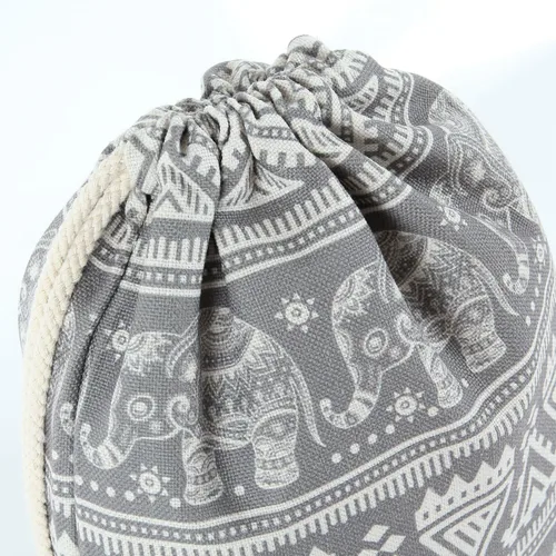 Vista 5 de Miomao Mochila con cordón de elefante, bolsa de gimnasio, mochila deportiva de lona