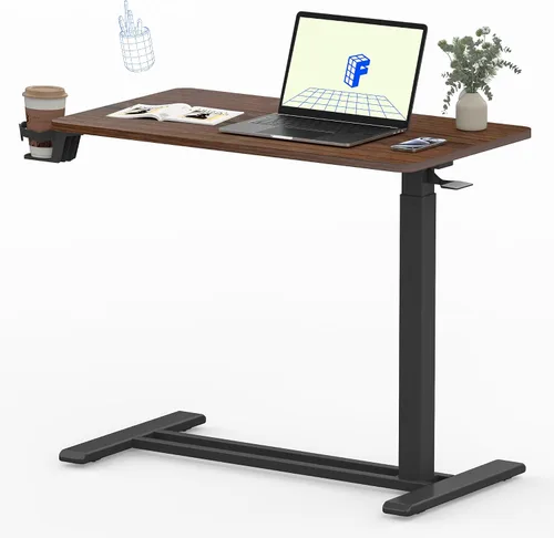 Vista 15 de FLEXISPOT Escritorio Móvil de Pie con Ruedas Escritorio Neumático para Laptop Carrito de Computadora Rodante Móvil Altura Ajustable Pequeño Negro