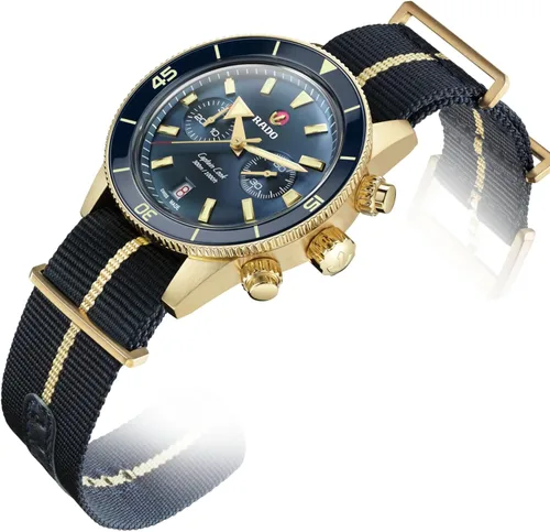 Vista 3 de Rado Reloj automático Captain Cook para hombre, Azul Patchwork, Deportes
