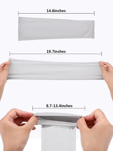 Vista 5 de 8 pares de mangas de enfriamiento unisex con protección UV para brazo de seda de hielo