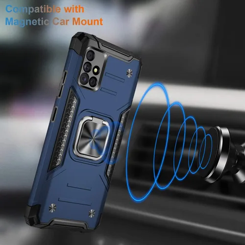 Vista 5 de IKAZZ Funda para Galaxy A51 5G con protector de pantalla, doble capa de TPU suave y flexible y policarbonato duro, antideslizante, de cuerpo Azul