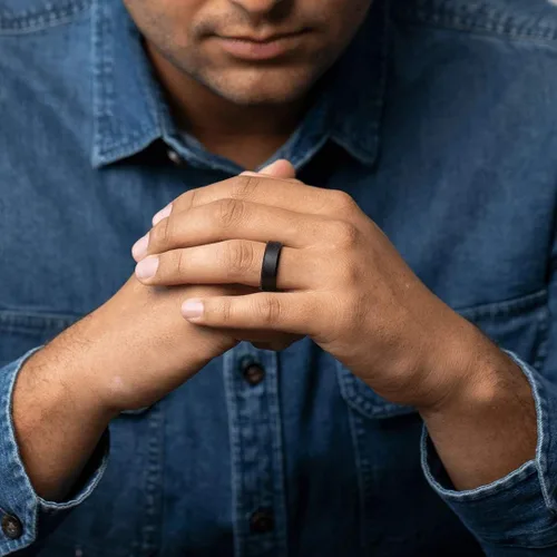 Vista 5 de Enso Rings - Clásico anillo de boda de silicona Hipoalergénico, unisex y cómodo para el estilo de vida activo 516 de pulgada de ancho, 564