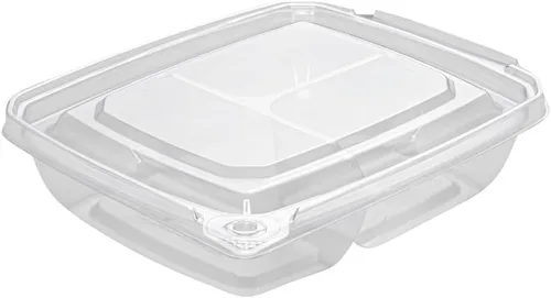 Vista 13 de Restaurantware Tamper Tek - Recipientes rectangulares para llevar de 11 onzas, 100 recipientes duraderos de plástico transparente congelable a