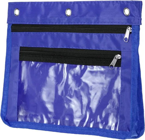 Vista 11 de PATIKIL Estuche expandible para lápices de 3 anillos, 1 paquete de tela Oxford de gran capacidad con cremallera, estuche para oficina y hogar