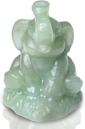 Vista 9 de ZHIYUXI Figura de elefante de cristal rosa de 2.2 pulgadas, decoración de estatua de elefante de cristal para estante de oficina en casa, regalos