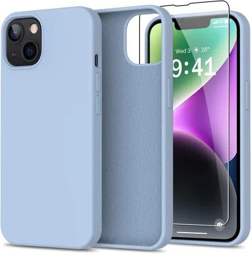 Vista 60 de bemal Funda para iPhone 14 Pro con protector de pantalla, silicona líquida de ajuste delgado, forro de microfibra suave, diseñada para mujeres