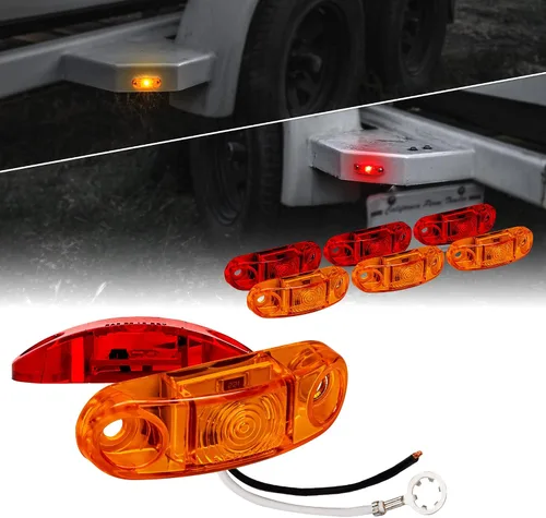 Vista 10 de TRUE MODS Luz de marcador LED de 2.5" ámbar para remolque con bisel cromado [DOT FMVSS 108] [SAE P2] [montaje superficial] [impermeable IP67] Luces