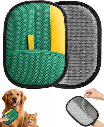 Vista 9 de Guante Removedor de Pelo de Mascotas, Guante Removedor de Pelo de Mascotas Engrosado Mejorado para Gatos y Perros, Guantes de Aseo para Gatos