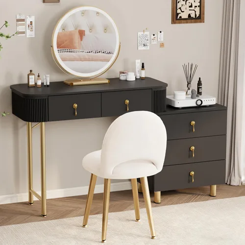 Vista 11 de Royal Windsor Escritorio de maquillaje con espejo y luces, negro