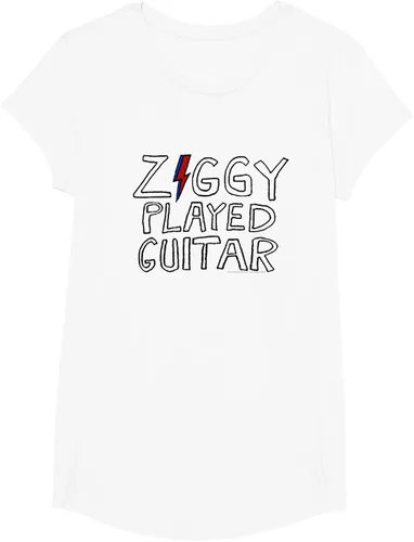 Vista 16 de David Bowie - Ziggy Played Guitar Sketch Lyric Camiseta Blanco