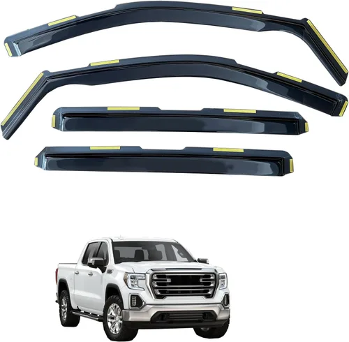 Vista 33 de inchannel - Visera de ventana compatible con Toyota 4Runner 2010-2024, protectores de lluvia, deflector de viento, humo, 4 piezas