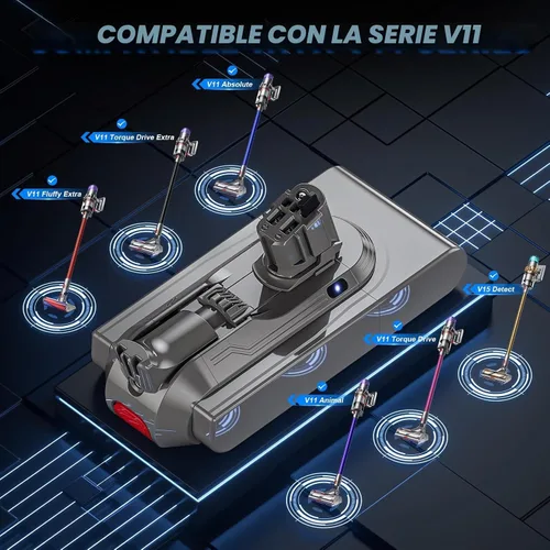 Vista 3 de Reemplazo de batería V11 de 8000 mAh compatible con Dyson V15 Botón Click in Installation Style Battery V11