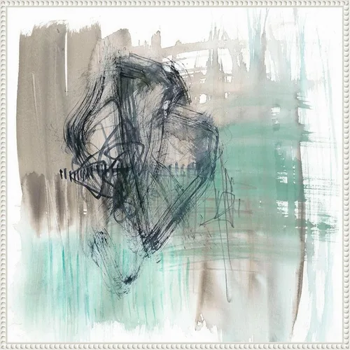 Vista 16 de Amanti Art Framed Canvas Wall Art 16x16 Scribble Scrabble II by Jennifer Goldberger, Framed Wall Art Canvas, Abstract Artwork, Traditional Decor