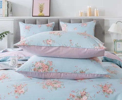 Vista 9 de FADFAY Juego de funda de edredón tamaño individual azul con flores de rosa y peonía, ropa de cama rústica con flores de peonía, juego de funda