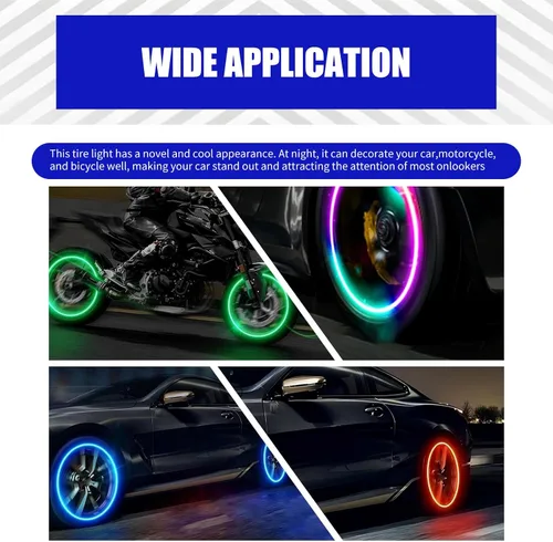 Vista 8 de 6 luces LED de tapa de vástago de válvula de neumático, luz LED fría para neumáticos, bombilla de neón impermeable, para automóvil, motocicleta