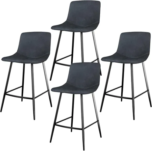 Vista 14 de 5Rcom Juego de 2 taburetes de bar de altura de mostrador de 600 libras, taburetes de cocina de 24 pulgadas con respaldo, sillas de bar modernas
