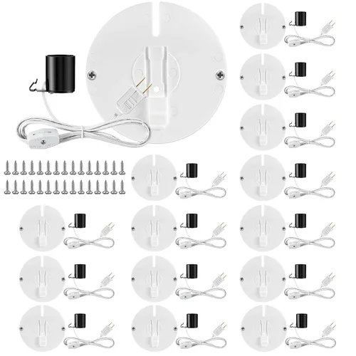 Vista 10 de Meonum Kit de Luz de Repuesto para Molde Soplado, Kit de Cable de Luz Individual E27 E26 con Interruptor Fusible Enchufe, para Decoraciones de Casa