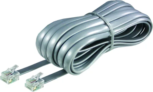 Vista 2 de Softalk Cable de línea telefónica, accesorio de teléfono fijo plateado de 15 pies (46615)