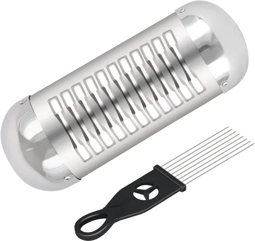 Vista 13 de EastRock Güiro Shaker de Acero Inoxidable de 8" x 3" Instrumentos Musicales de Percusión con Rascador Instrumento de percusión Profesional Banda