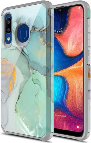Vista 11 de Rosebono - Funda compatible con Samsung Galaxy A20/A30/A50, funda rígida híbrida delgada, a la moda, linda funda de silicona colorida para Samsung