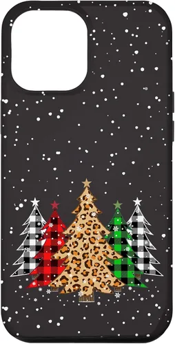 Vista 26 de Funda con diseño de árboles de Navidad con estampado de leopardo y cuadros para iPhone 16