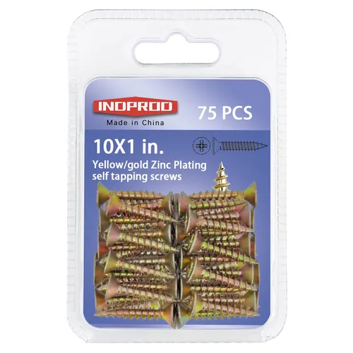 Vista 13 de Tornillos para madera #10 × 3/4", cabeza plana Phillips avellanada, acero con revestimiento de zinc amarillo, tornillos autorroscantes de alta