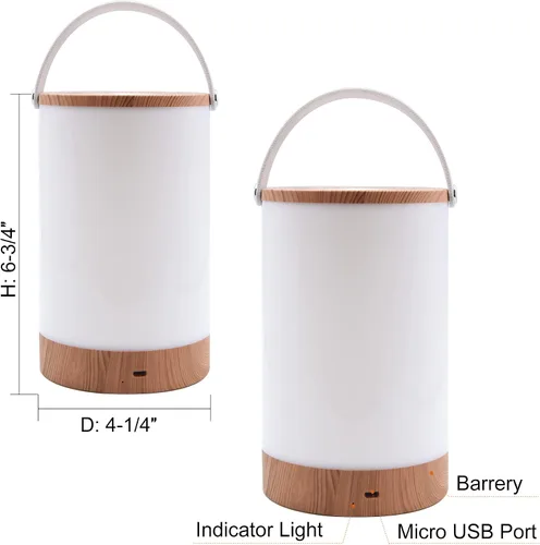 Vista 4 de Facon Linterna LED portátil con interruptor regulable táctil, lámpara inalámbrica recargable con batería para campamento al aire libre, lámpara