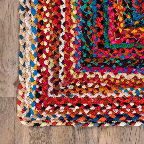 Vista 9 de nuLOOM Tammara - Alfombra bohemia trenzada a mano, ovalada de 4 x 6 pies, multicolor