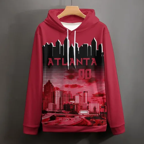 Vista 25 de Custom Football Hoodies City Night Skyline Personalized Sweatshirt Name Number Fan Gift Pullover for Men Women Youth