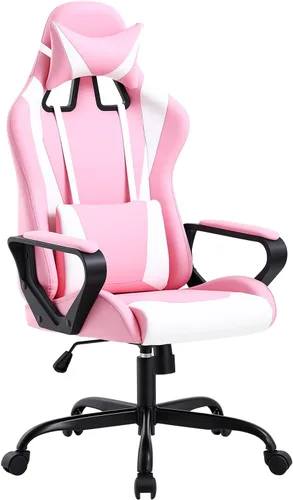 Vista 9 de FDW Gaming Chair PU Leather Computer Chair Executive Headrest Lumbar Support Ergonomic Racing Desk Chair with Armrests 360° Swivel & Caster Five Blue