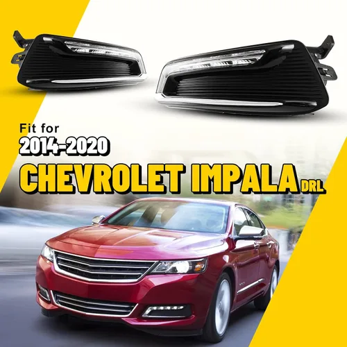 Vista 2 de Juego de luces antiniebla LED DRL compatibles con Chevy Impala 2014-2020 Not for 14-16 Impala limited models, Fog Lamp Assembly Wiring Kit &