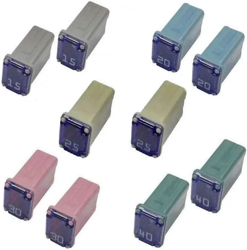 Vista 9 de 10 fusibles de micro cartucho de 20 amperios para automóvil, fusible micro hembra, fusibles tipo Mcase FMM de soplado lento, fusibles de bajo perfil