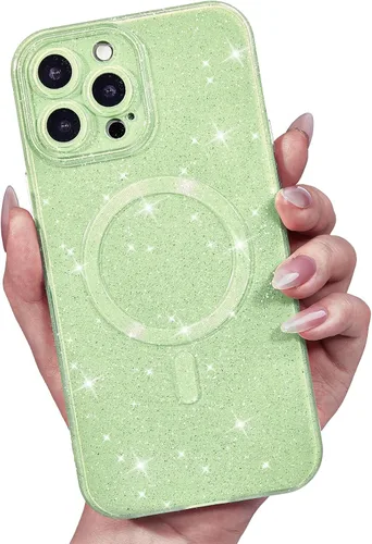 Vista 15 de LoeoeL Funda para iPhone 12 con Purpurina Compatible con Magsafe, Femenina Linda Brillante Magnética Mag Safe Bonita Funda para Teléfono
