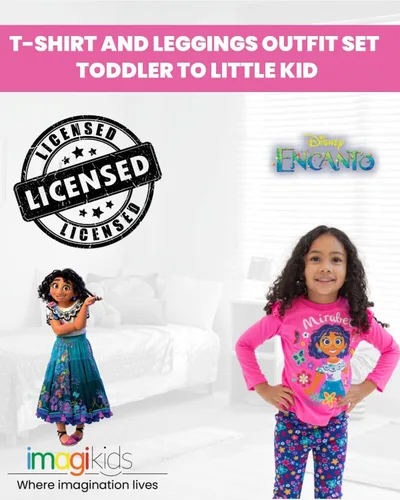Vista 2 de Disney Encanto Mirabel Girls T-Shirt and Leggings Outfit Set Toddler to Little Kid