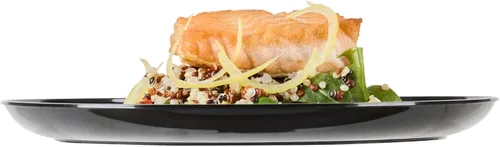 Vista 12 de Restaurantware Platos de fiesta de 7 x 7 pulgadas, 100 platos desechables de plástico para postre, platos redondos de plástico negro resistente