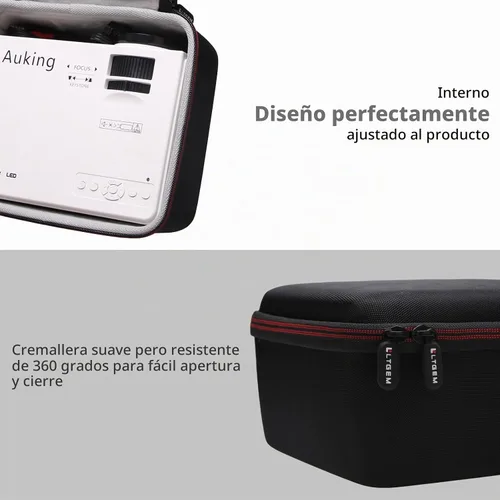 Vista 5 de LTGEM - Funda de proyector para AuKing 2026 actualizada, interior: 8.4"x7.2