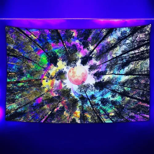 Vista 14 de JZDACH Tapiz de astronauta espacial, galaxia, universo, planeta, galaxia, reactivo a los rayos UV, planeta que brilla en la oscuridad, tapices
