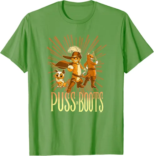 Vista 16 de DreamWorks Puss in Boots: The Last Wish Cat Trio Poster - Camiseta pequeña Negro
