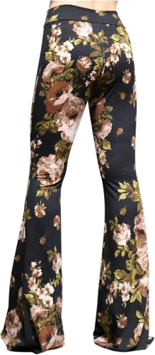 Vista 20 de ShopMyTrend - Pantalones de yoga largos con piernas anchas y acampanadas estilo palazzo, con cintura alta, para mujer
