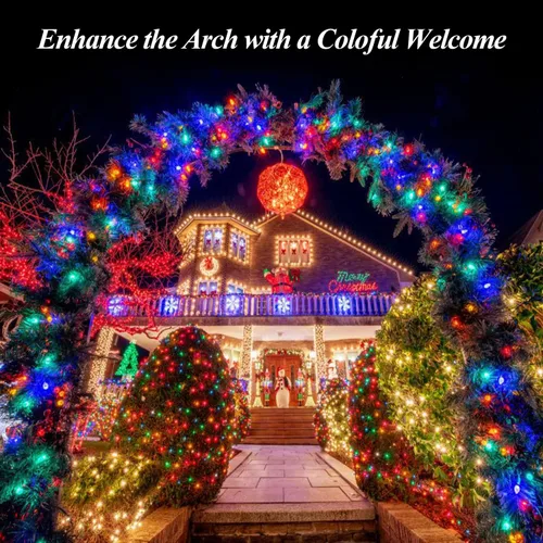 Vista 5 de JMEXSUSS Paquete de 2 luces solares de hadas de 100 LED, 2 paquetes de 200 luces LED solares de Navidad impermeables para exteriores