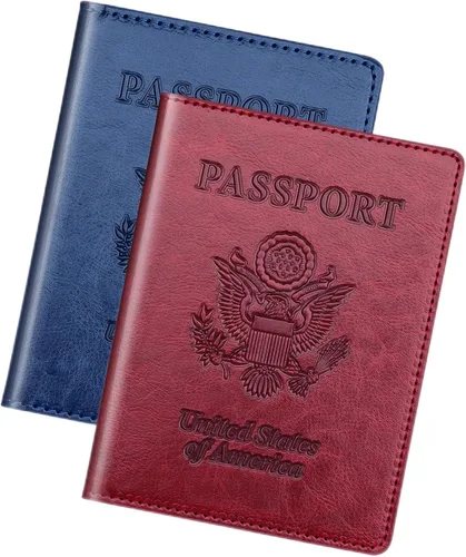 Vista 11 de Herain Soporte para pasaporte para viaje y crucero, 2 piezas, funda para pasaporte, cartera, regalo de viaje, para mujeres, hombres, familia