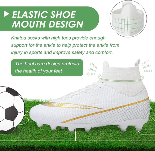 Vista 5 de CBUSTER Soccer Cleats Mens Women Outdoor Soccer Shoes for Big Boy AG TF