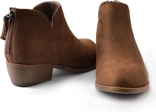 Vista 2 de NinetinGel Botines para mujer. Botines de tacón bajo para mujer. Diseño de tacón grueso de moda