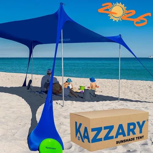 Vista 11 de Tienda de campaña de playa UPF50+ con bolsas de arena, 4 postes de estabilidad, clavijas de tierra, pala de arena de disco volador, refugio ligero