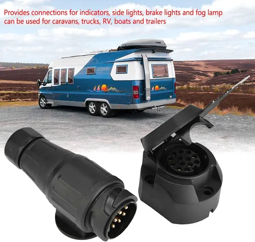 Vista 2 de Enchufe de remolque para remolque, 12 V, 13 pines, enchufe de remolque, adaptador de conector de enchufe para remolque, barra de remolque