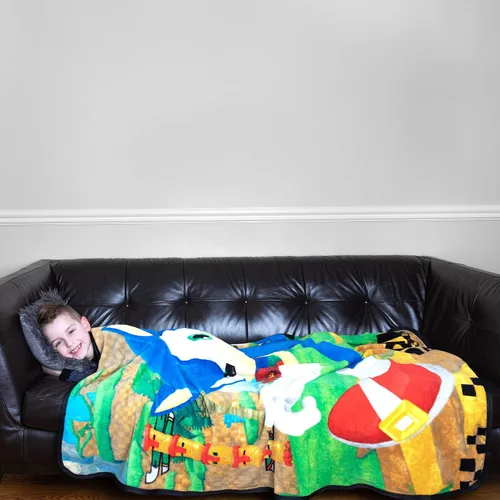 Vista 6 de Franco Sonic The Hedgehog - Toalla con capucha + Sonic The Hedgehog Super Soft Micro Raschel