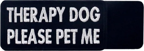 Vista 5 de TailWag Planet Therapy Dog Please Pet Me Service Dog Morale Parche táctico bordado chaleco/arneses con insignia de gancho y bucle