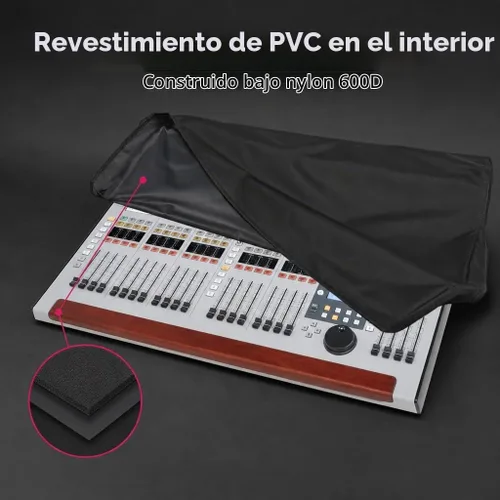 Vista 6 de DigitalDeckCovers - Cubierta antipolvo para mezclador BEHRINGER WING de 48 canales, color negro Tela resistente al agua, antiestática, resistente