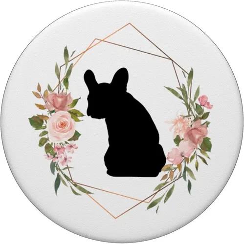 Vista 3 de Bulldog francés perro perrito Doggo mascota mamá cachorro raza blanco PopSockets PopGrip: agarre intercambiable para teléfonos y tabletas