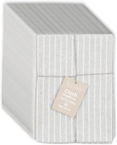 Vista 7 de MEEMA Servilletas de tela Servilletas de tela de algodón lavables hechas de materiales reciclados Juego de regalo de mesa de cocina 19.5 x
